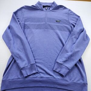 Travis Mathew Quarter Zip Pullover Men Size XL Golf Blue Stripes